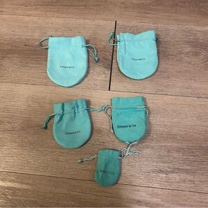 Tiffany Set of 5 Jewlery Suede Pouches